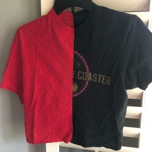 RED X COASTER HALF AND HALF SHIRT